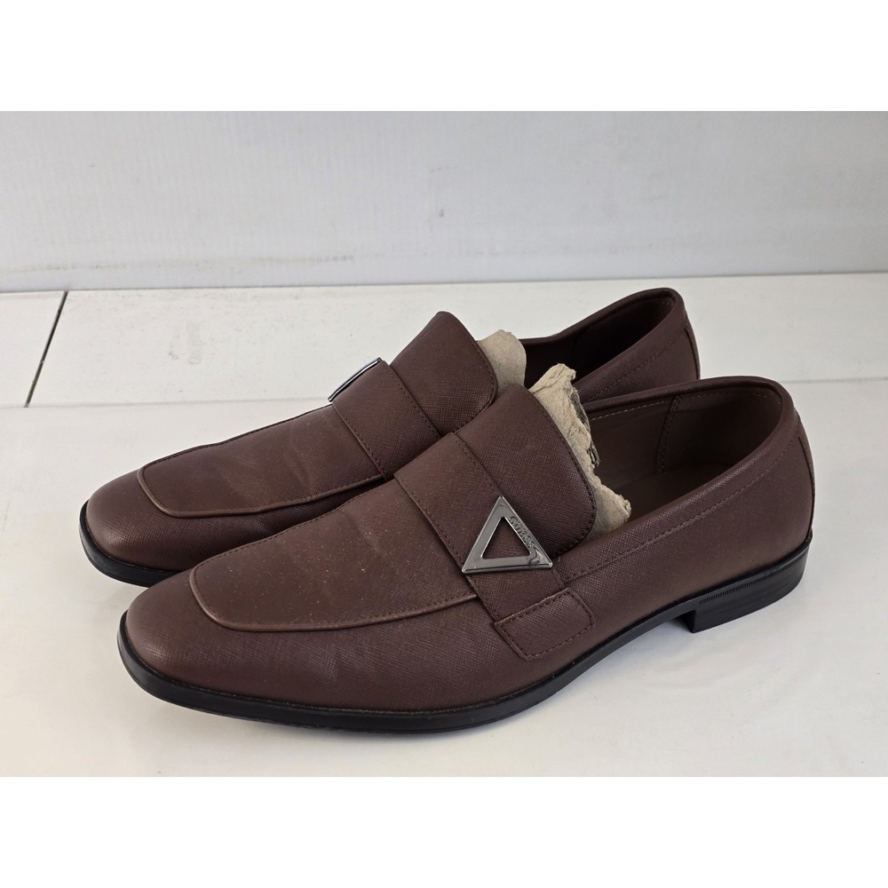 Guess Hamlin Shoes Mens Size 10 Brown Synthetic Dress Slip On Triangle Logo